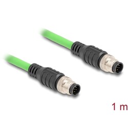 Przewód adapter M12 A-coded 8-pin męski-męski PUR TPU 1m Delock 80411