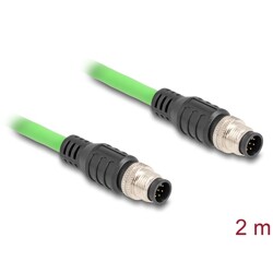 Przewód adapter M12 A-coded 8-pin męski-męski PUR TPU 2m Delock 80412 Przewód adapter M12 A-coded 8-pin męski-męski PUR TPU 2m Delock 80412