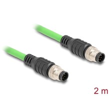 Przewód adapter M12 A-coded 8-pin męski-męski PUR TPU 2m Delock 80412