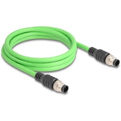 Przewód adapter M12 A-coded 8-pin męski-męski PUR TPU 2m Delock 80412