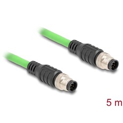 Przewód adapter M12 A-coded 8-pin męski-męski PUR TPU 5m Delock 80414