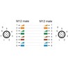 Przewód adapter M12 A-coded 8-pin męski-męski PUR TPU 5m Delock 80414
