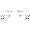 Przewód adapter M12 D-coded 4-pin męski-męski PUR TPU 1m Delock 80416