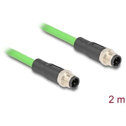 Przewód adapter M12 D-coded 4-pin męski-męski PUR TPU 2m Delock 80417 Przewód adapter M12 D-coded 4-pin męski-męski PUR TPU 2m Delock 80417