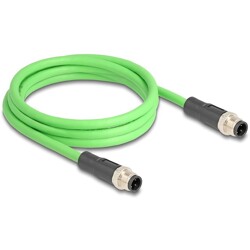 Przewód adapter M12 D-coded 4-pin męski-męski PUR TPU 2m Delock 80417