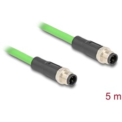Przewód adapter M12 D-coded 4-pin męski-męski PUR TPU 5m Delock 80419