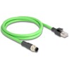 Przewód adapter M12 D-coded 4-pin męski-RJ45 męski PUR TPU 1m Delock 80426