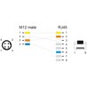 Przewód adapter M12 D-coded 4-pin męski-RJ45 męski PUR TPU 1m Delock 80426