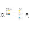 Przewód adapter M12 D-coded 4-pin męski-RJ45 męski PUR TPU 2m Delock 80427
