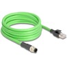 Przewód adapter M12 D-coded 4-pin męski-RJ45 męski PUR TPU 5m Delock 80429