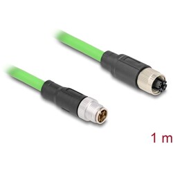 Przewód adapter M12 X-coded 8-pin męski-żeński PUR TPU 1m Delock 80431 Przewód adapter M12 X-coded 8-pin męski-żeński PUR TPU 1m Delock 80431