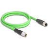 Przewód adapter M12 X-coded 8-pin męski-żeński PUR TPU 1m Delock 80431