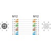 Przewód adapter M12 X-coded 8-pin męski-żeński PUR TPU 1m Delock 80431