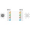 Przewód adapter M12 X-coded 8-pin męski-żeński PUR TPU 1m Delock 80431