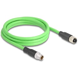 Przewód adapter M12 X-coded 8-pin męski-żeński PUR TPU 2m Delock 80432