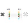 Przewód adapter M12 X-coded 8-pin męski-żeński PUR TPU 2m Delock 80432