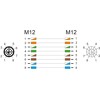 Przewód adapter M12 X-coded 8-pin męski-żeński PUR TPU 5m Delock 80434