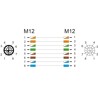 Przewód adapter M12 X-coded 8-pin męski-żeński PUR TPU 5m Delock 80434