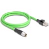 Przewód adapter M12 X-coded 8-pin męski-męski PUR TPU 1m Delock 80436