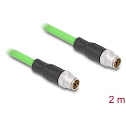 Przewód adapter M12 X-coded 8-pin męski-męski PUR TPU 2m Delock 80437 Przewód adapter M12 X-coded 8-pin męski-męski PUR TPU 2m Delock 80437