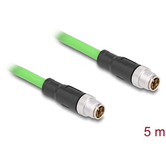 Przewód adapter M12 X-coded 8-pin męski-męski PUR TPU 5m Delock 80439