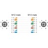 Przewód adapter M12 X-coded 8-pin męski-męski PUR TPU 5m Delock 80439