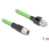 Przewód adapter M12 X-coded 8-pin męski-RJ45 męski PUR TPU 1m Delock 80441
