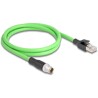 Przewód adapter M12 X-coded 8-pin męski-RJ45 męski PUR TPU 1m Delock 80441