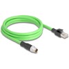 Przewód adapter M12 X-coded 8-pin męski-RJ45 męski PUR TPU 2m Delock 80442
