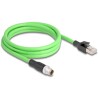 Przewód adapter M12 X-coded 8-pin męski-RJ45 męski PUR TPU 2m Delock 80442
