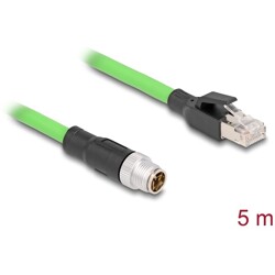 Przewód adapter M12 X-coded 8-pin męski-RJ45 męski PUR TPU 5m Delock 80444