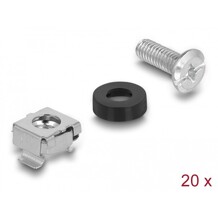 Komplet śrub do szafy Rack 20 elementów srebrny Delock 42420