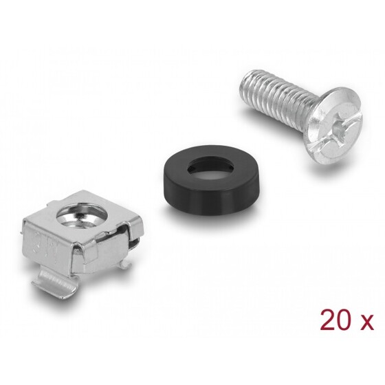Komplet śrub do szafy Rack 20 elementów srebrny Delock 42420