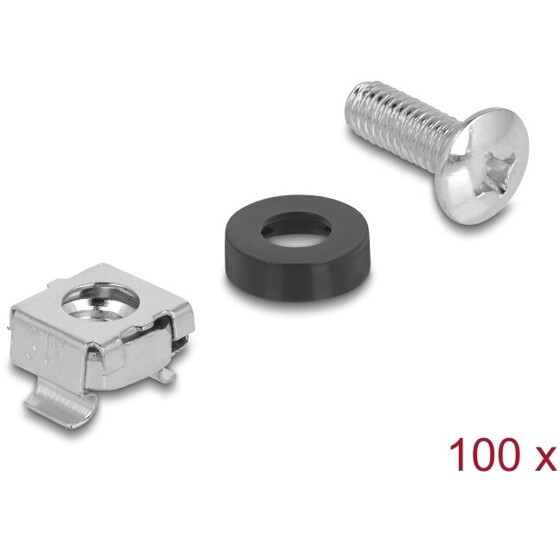 Komplet śrub do szafy Rack 10" i 19" 100 elementów srebrny Delock 42432