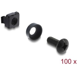 Komplet śrub do szafy Rack 10" i 19" 100 elementów czarny Delock 42434