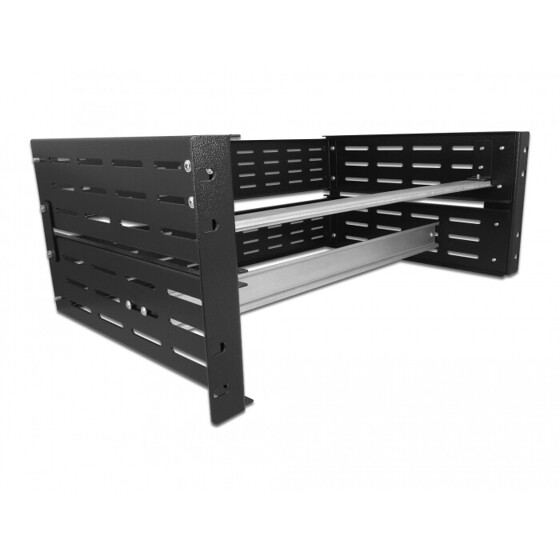 Uchwyt z szyną DIN 19" 4U czarna Delock 42632