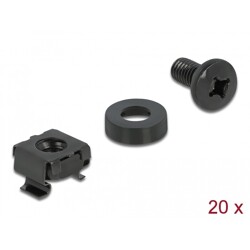 Zestaw montażowy do szafy Rack 20 sztuk czarny Delock 66548