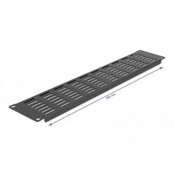 Kratka wentylacyjna do szafy Rack 19" poziome szczeliny 2U czarna Delock 66680