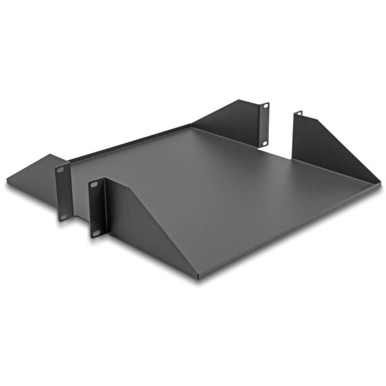 Półka 19" dwustronna 2U do 46 kg od głębokości 500mm ciemnoszara Delock 66748
