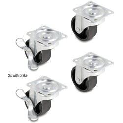 Zestaw kół jezdnych prowadzących Ø 50mm nośność do 90 kg 2x 2 sztuki Delock 66753