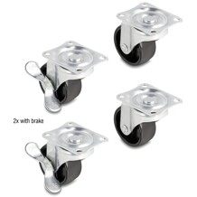 Zestaw kół jezdnych prowadzących Ø 50mm nośność do 90 kg 2x 2 sztuki Delock 66753