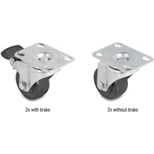 Zestaw kół jezdnych prowadzących wzmocnionych Ø 50mm nośność do 400 kg 2x 2 sztuki Delock 66754