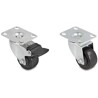 Zestaw kół jezdnych prowadzących wzmocnionych Ø 50mm nośność do 400 kg 2x 2 sztuki Delock 66754