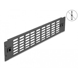 Panel do szafy Rack 19" z wentylacją beznarzędziowy 2U czarny Delock 66987