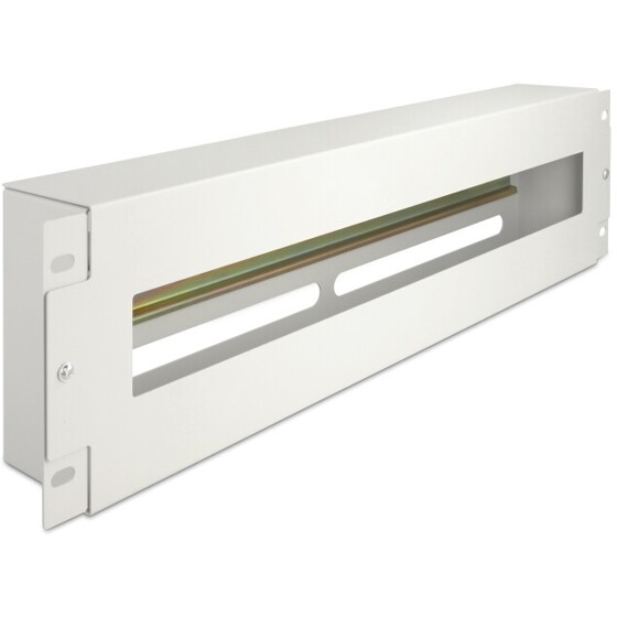 Listwa wyłącznikowa 19" z pokrywą i szyną DIN 3U metaliczna szara Delock 67034