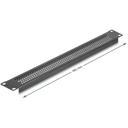 Panel zaślepiający 19" z okrągłymi otworami 1U czarny Delock 67035
