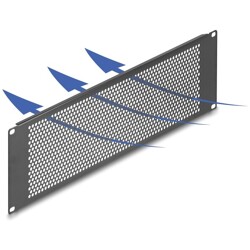 Panel zaślepiający 19" z okrągłymi otworami 3U czarny Delock 67037