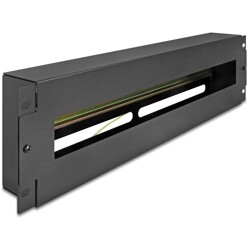 Listwa wyłącznikowa 19" z pokrywą i szyną DIN 3U metaliczna czarna Delock 67195