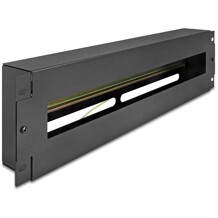 Listwa wyłącznikowa 19" z pokrywą i szyną DIN 3U metaliczna czarna Delock 67195