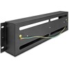 Listwa wyłącznikowa 19&quot; z pokrywą i szyną DIN 3U metaliczna czarna Delock 67195